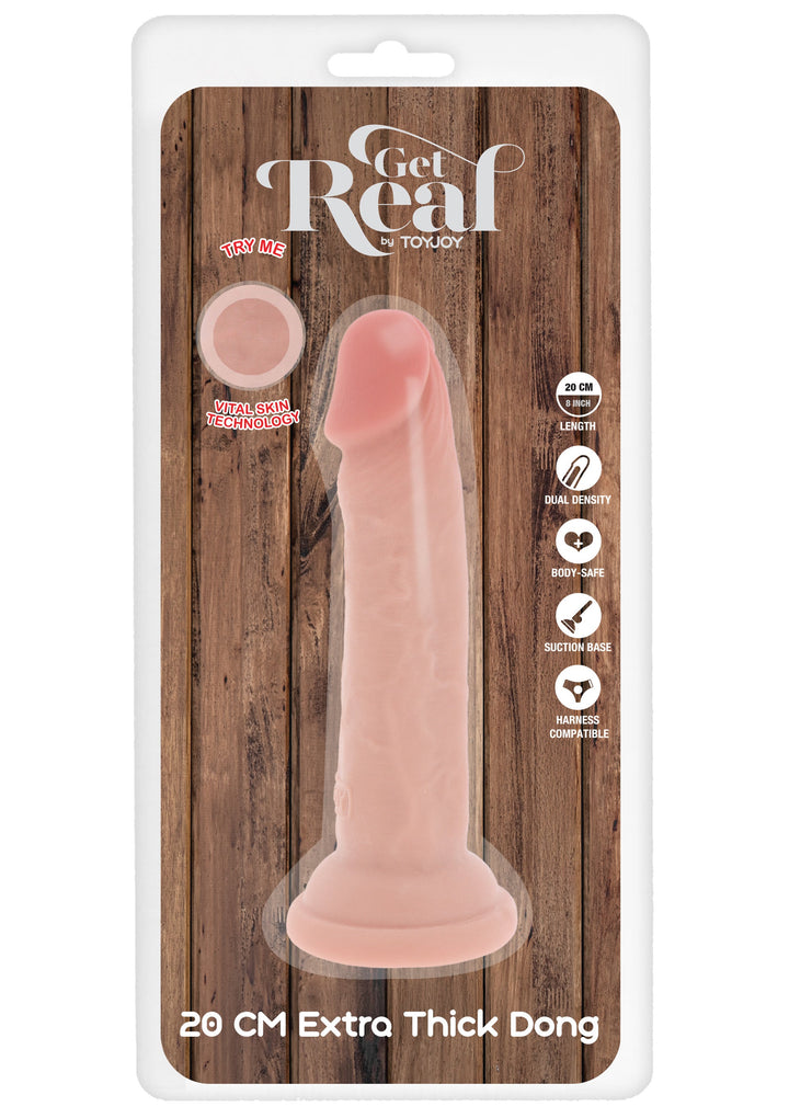 Deluxe Dual Density Thick Dong TPE 20 cm - Huidskleur - afbeelding 3