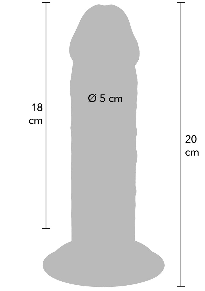 Deluxe Dual Density Thick Dong TPE 20 cm - Huidskleur - afbeelding 4