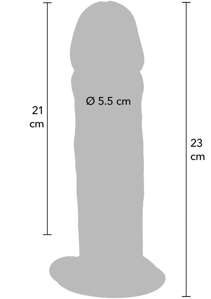 Deluxe Dual Density Thick Dong TPE 23 cm - Huidskleur - afbeelding 4