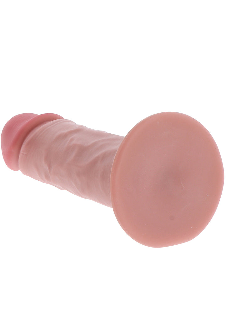 Deluxe Dual Density Thick Dong TPE 23 cm - Huidskleur - afbeelding 10