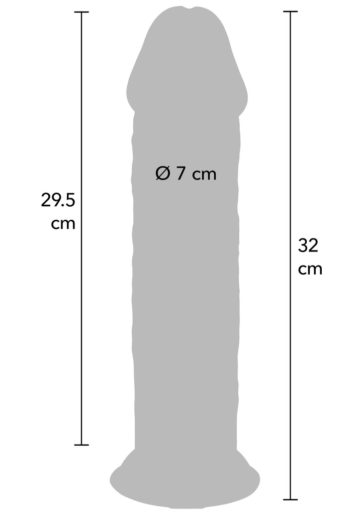 Deluxe Dual Density Thick Dong TPE 32 cm - Huidskleur - afbeelding 4