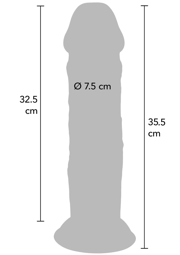Deluxe Dual Density Thick Dong TPE 35.5cm - Huidskleur - afbeelding 4
