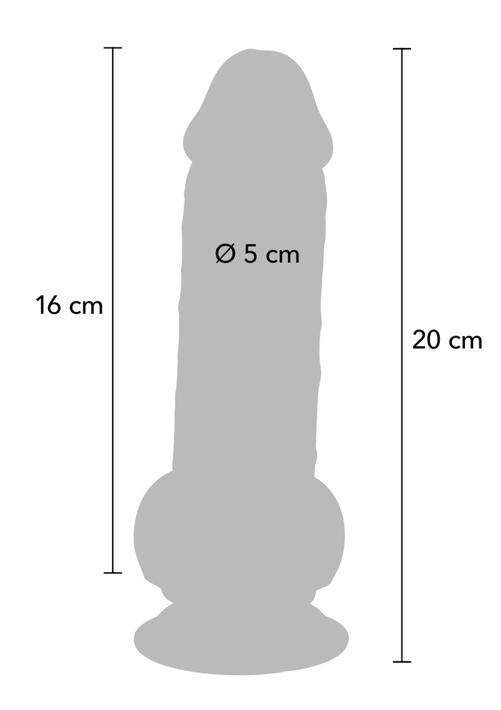 Deluxe Dual Density Thick Dildo TPE 20 cm - Huidskleur - afbeelding 4