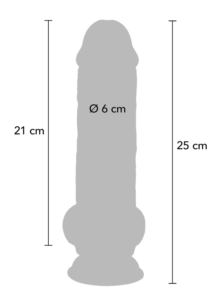 Deluxe Dual Density Thick Dildo TPE 25 cm - Huidskleur - afbeelding 4