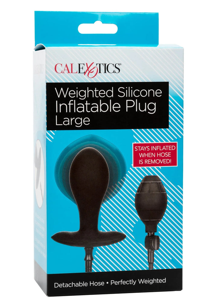 CalExotics Weighted Silicone opblaasbare Buttplug Large | Opblaasbare Buttplug - CalExotics | SIN&LACE