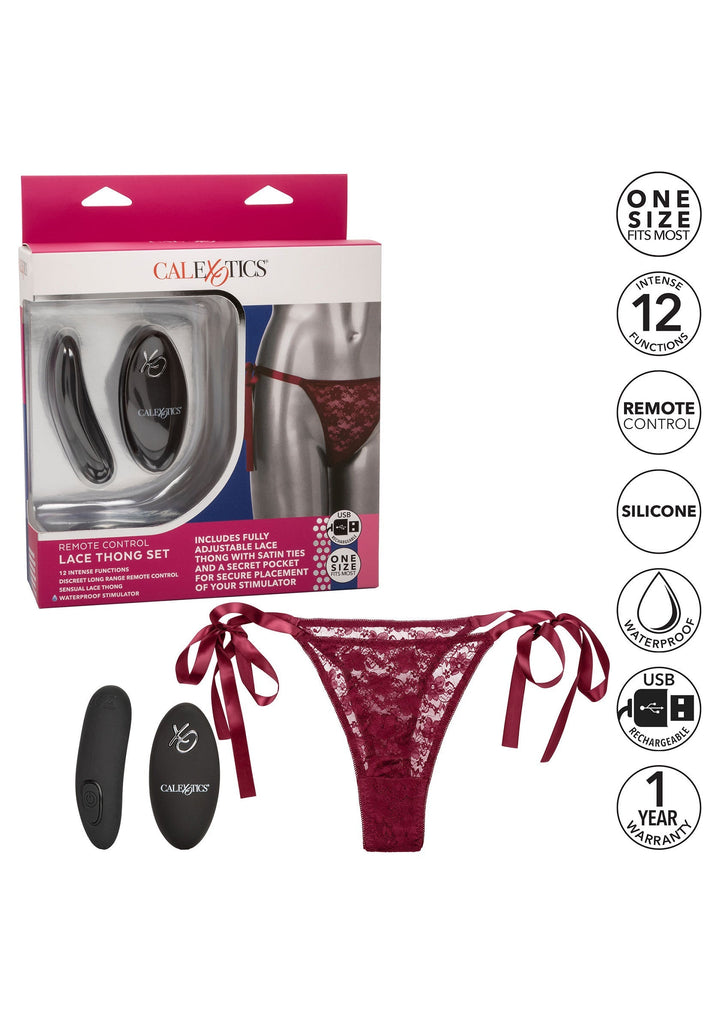 Remote Control Lace Thong Set
