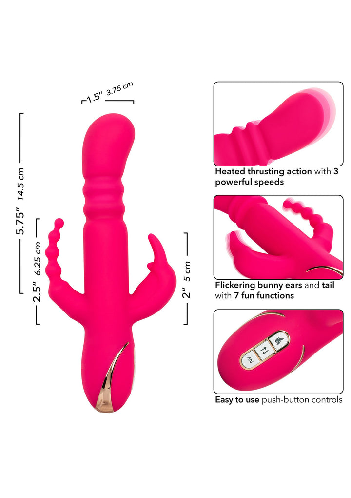 CalExotics Heated Silicone Triple Rabbit | Grote vibrator - CalExotics | SIN&LACE