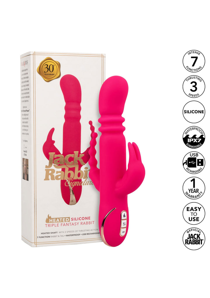 CalExotics Heated Silicone Triple Rabbit | Grote vibrator - CalExotics | SIN&LACE