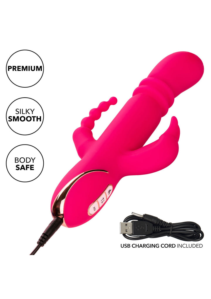 CalExotics Heated Silicone Triple Rabbit | Grote vibrator - CalExotics | SIN&LACE