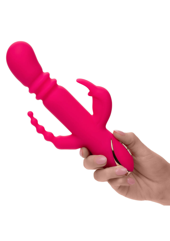 CalExotics Heated Silicone Triple Rabbit | Grote vibrator - CalExotics | SIN&LACE