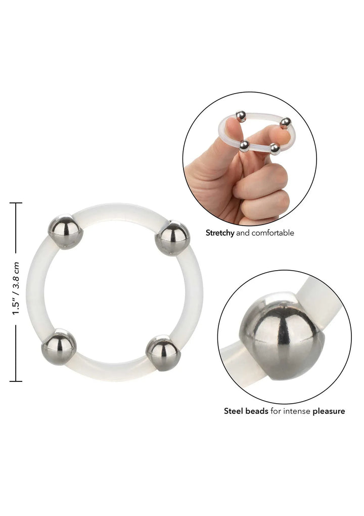 Steel Beaded Silicone Cockring L | Cockring - CalExotics | SIN&LACE