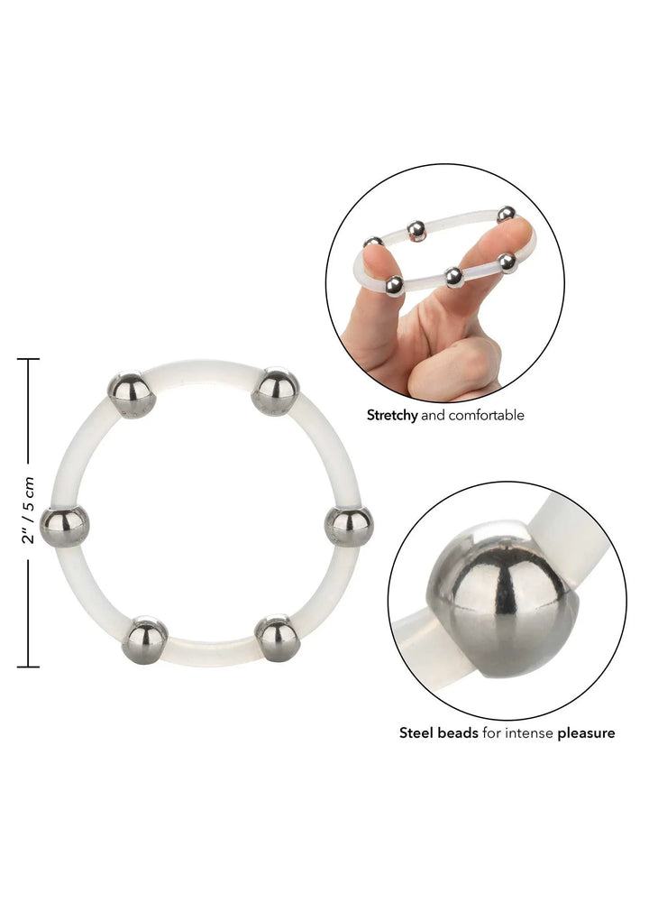 Steel Beaded Silicone Cockring XL | Cockring - CalExotics | SIN&LACE