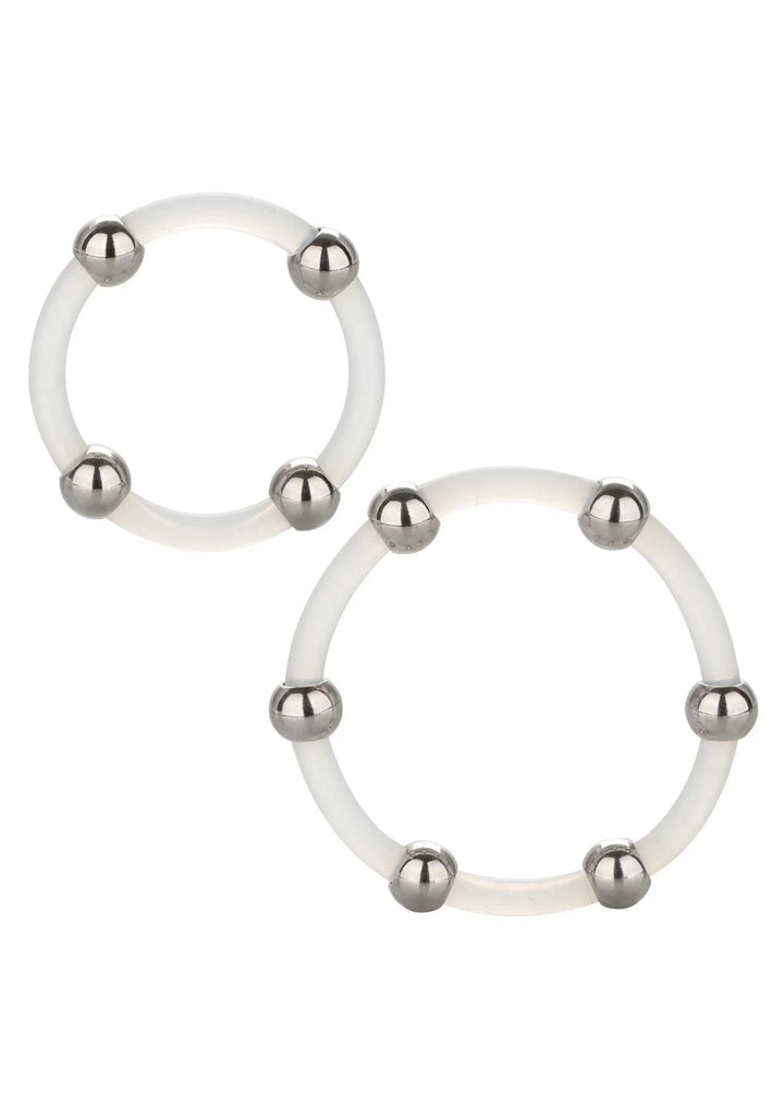 Steel Beaded Silicone Cockring set | Cockring - CalExotics | SIN&LACE