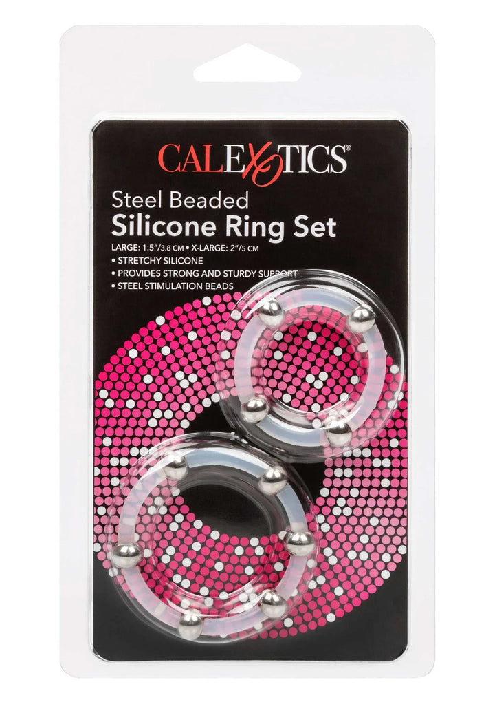 Steel Beaded Silicone Cockring set | Cockring - CalExotics | SIN&LACE