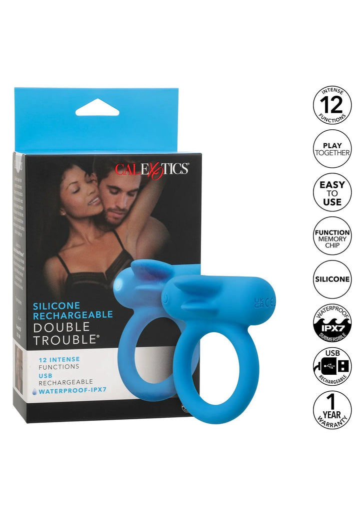 Oplaadbare Double Trouble Cockring | Cockring - CalExotics | SIN&LACE