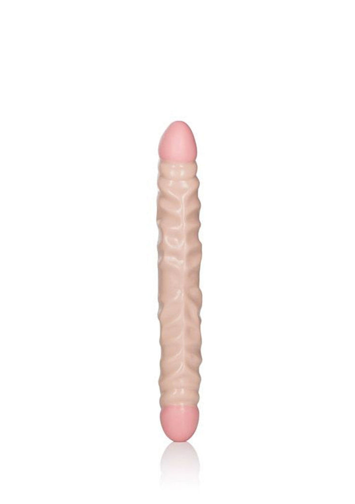 Veined Double Dong 12 inch - Huidskleur - afbeelding 3