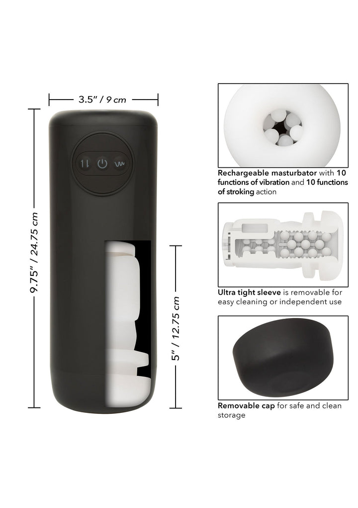 Vibrating & Thrusting Stroker - Zwart - afbeelding 4