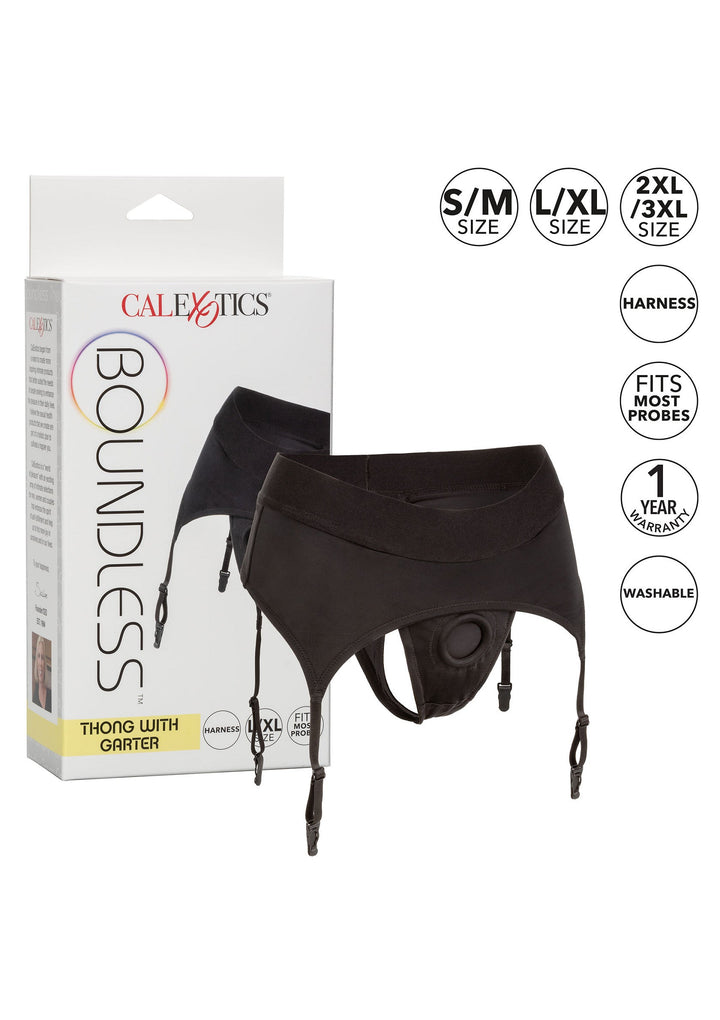 Boundless Thong with Garter - Zwart - afbeelding 4