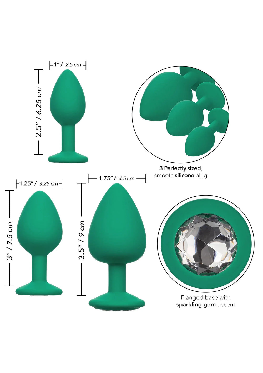 Cheeky Gems 3 pcs | Buttplug - CalExotics | SIN&LACE