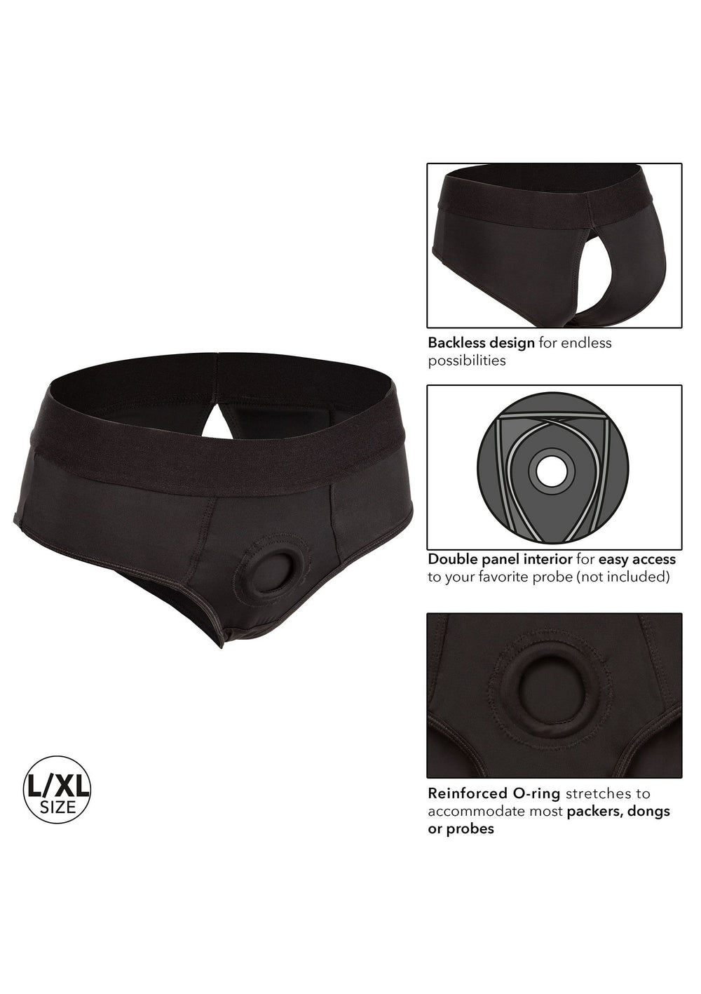 Backless Brief - Zwart - afbeelding 3