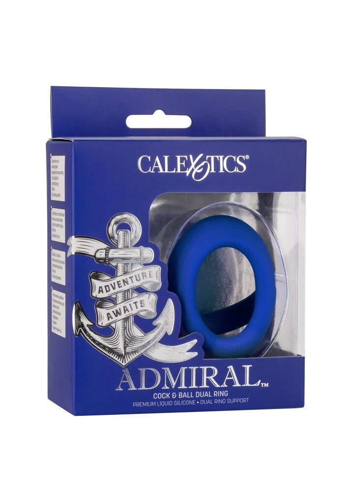 Admiral Cock & Ball Dual Ring - Blauw | Cockring - CalExotics | SIN&LACE