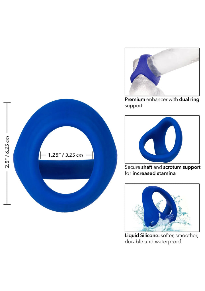 Admiral Cock & Ball Dual Ring - Blauw | Cockring - CalExotics | SIN&LACE