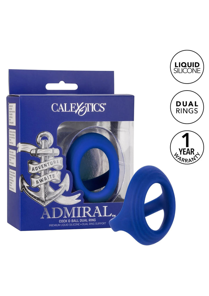 Admiral Cock & Ball Dual Ring - Blauw | Cockring - CalExotics | SIN&LACE