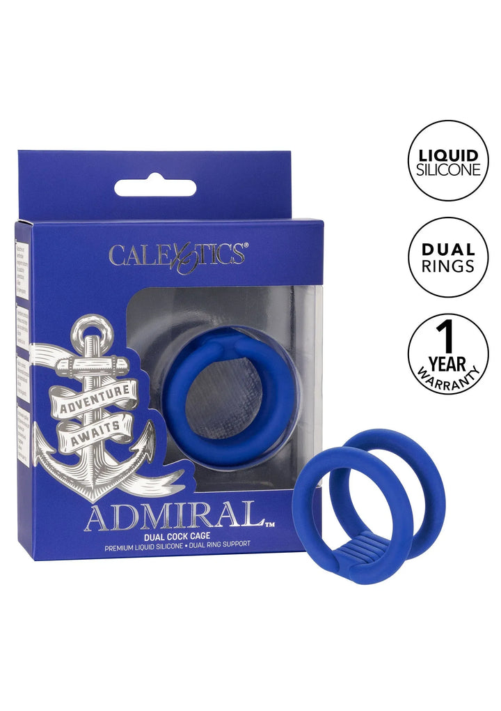 Admiral Dual Cock Cage - Blauw | Cockring - CalExotics | SIN&LACE