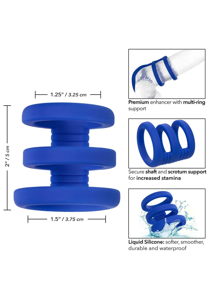 Admiral Triple Cock Cage - Blauw | Cockring - CalExotics | SIN&LACE