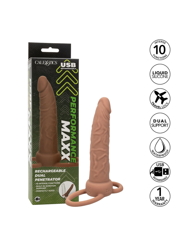 Rechargeable Dual Penetrator - Bruin - afbeelding 3