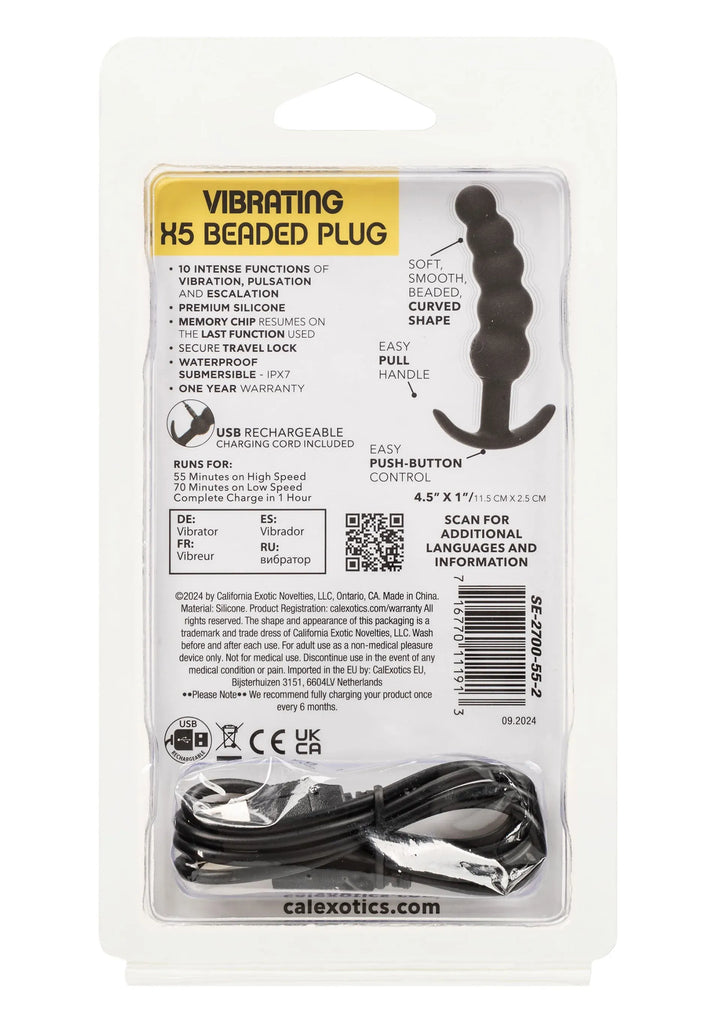 Vibrerende X5 Beaded Plug | Buttplug - CalExotics | SIN&LACE