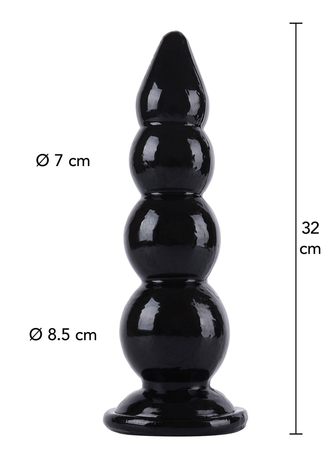 Hidden Desire Buttplug Balls 32 cm - Zwart