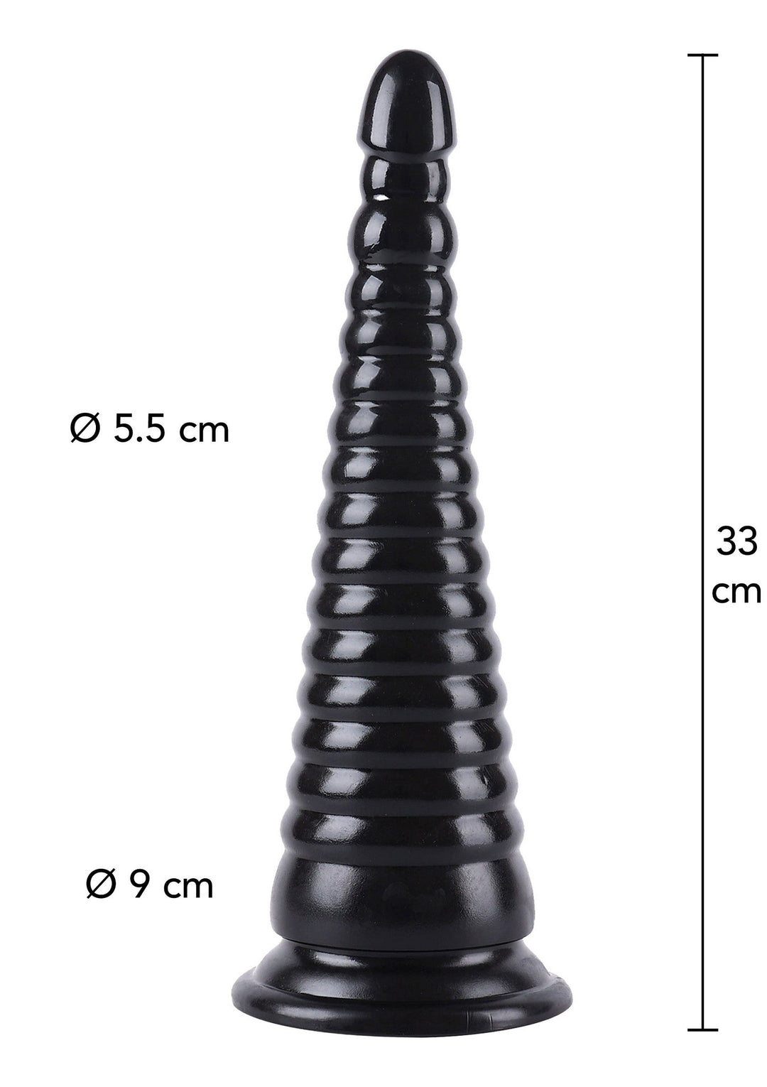 Hidden Desire Anal Cone 33 cm - Zwart