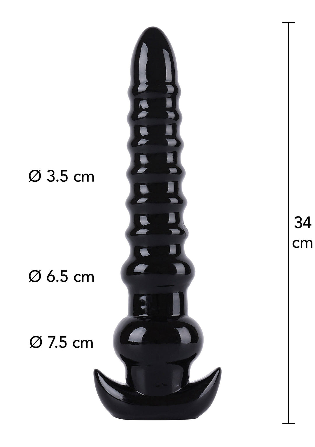 Hidden Desire Anal Drill 34 cm - Zwart