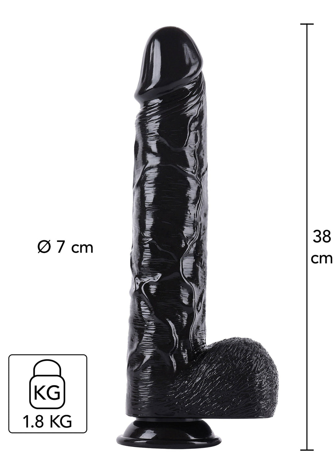 Hidden Desire Dong 38 cm - Zwart