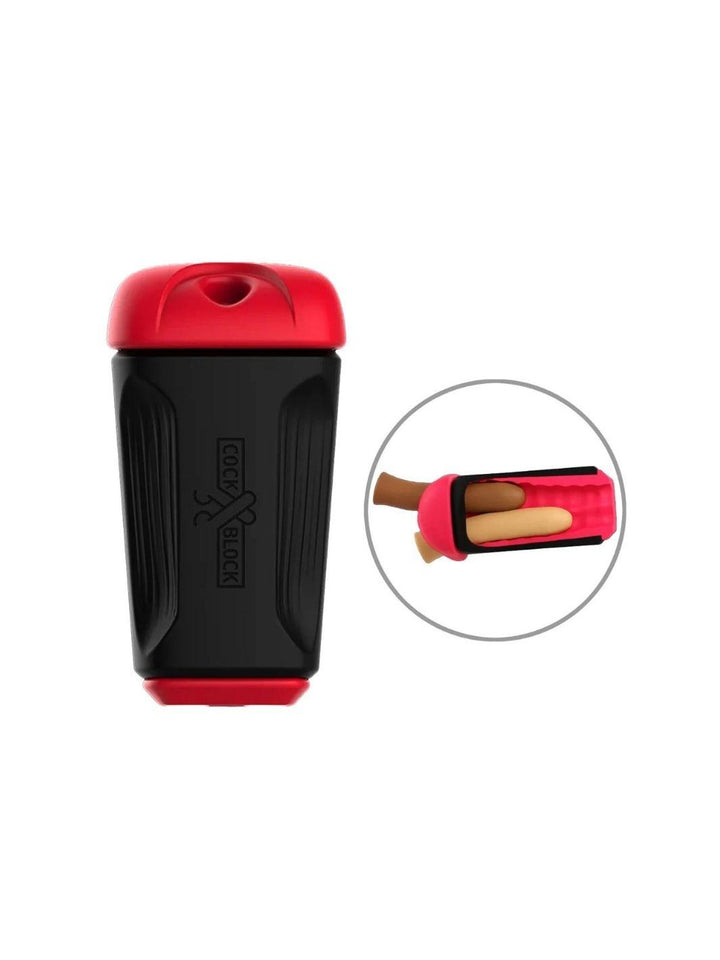 CockBlock FROT stimulator zwart/rood | Masturbator - CockBlock | SIN&LACE