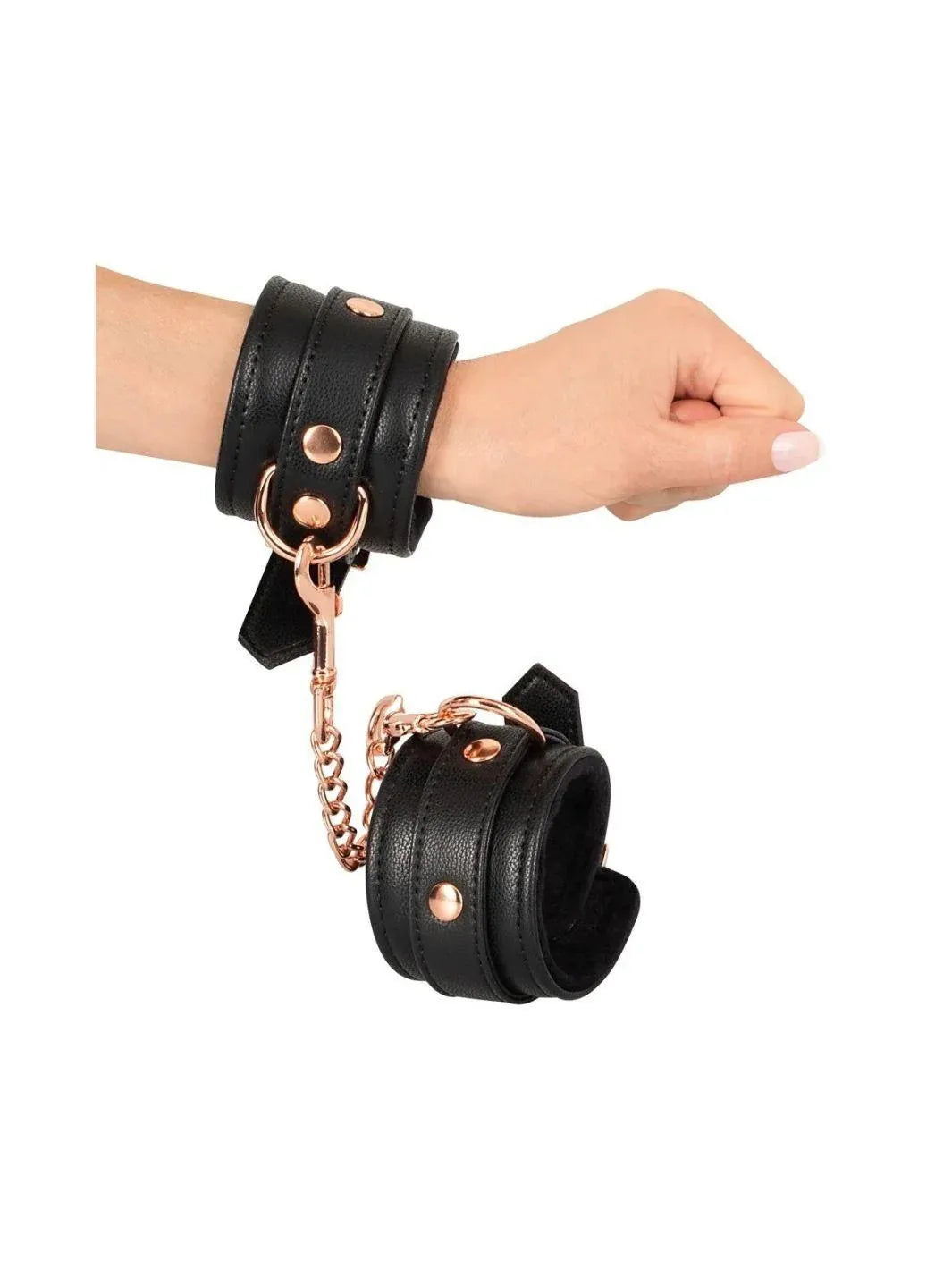 Bad Kitty Handboeien – zwart en roségoud | Handboeien - Bad Kitty | SIN&LACE