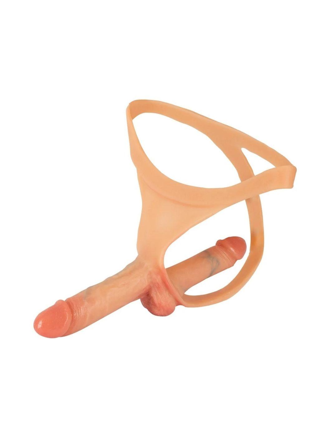Dubbele penis string licht huidskleurig | Strap-on dildo's - You2Toys | SIN&LACE