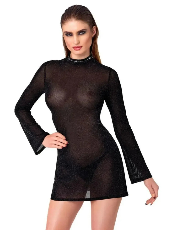 Noir Handmade Doorschijnende Mini Jurk Zwart | Jurk - Noir Handmade | SIN&LACE