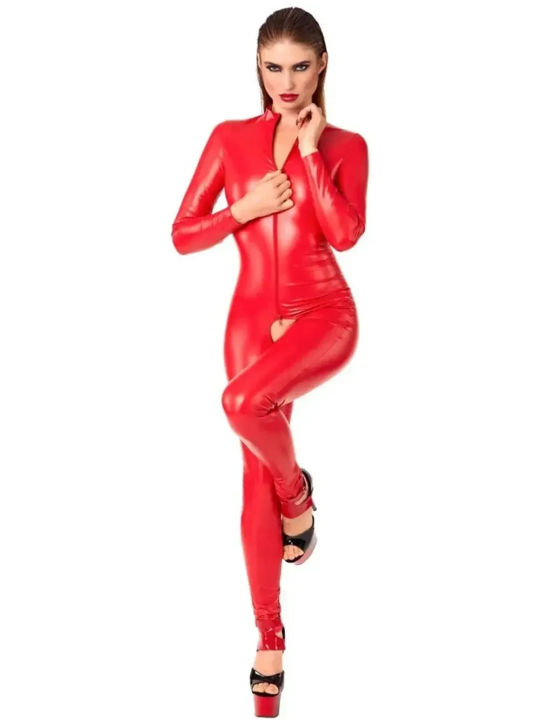 Noir Handmade Catsuit Open Rood | Catsuit - Noir Handmade | SIN&LACE