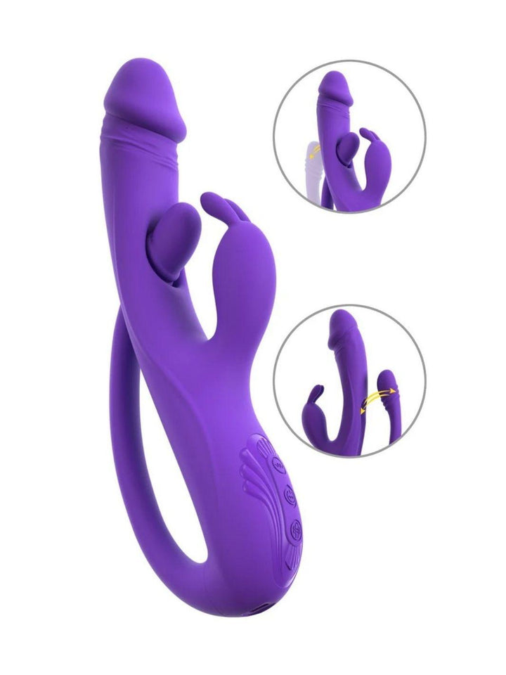 Sweet Smile rabbit vibrator met G-spot/anaal stimulator paars | Rabbit vibrator - Sweet Smile | SIN&LACE
