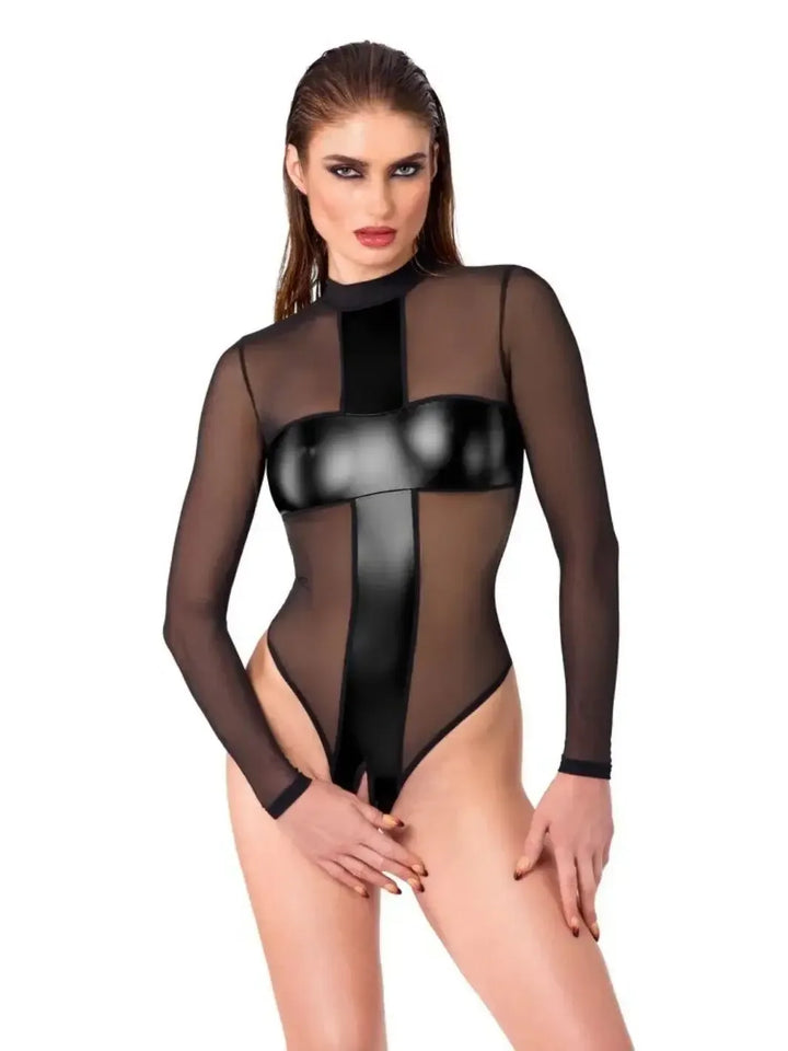 Noir Handmade Crotchless Body Zwart | Body - Noir Handmade | SIN&LACE