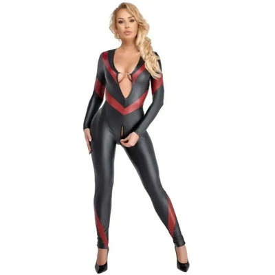 Clubwear Catsuit Zwart/Rood | Clubwear - Cottelli Clubwear | SIN&LACE