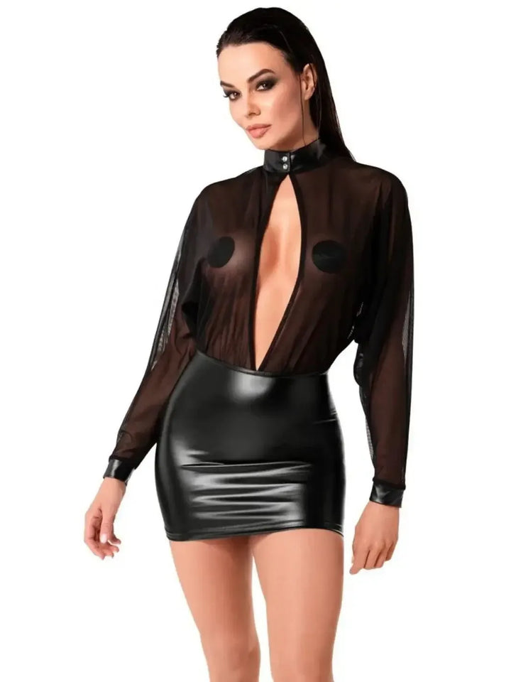 Noir Handmade Transparante Wetlook Jurk | Jurk - Noir Handmade | SIN&LACE