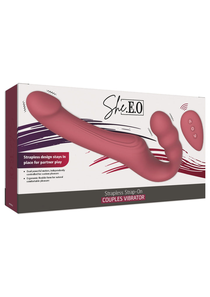 She.E.O Strapless Strap-On Vibrator Roze - productfoto 2 | SIN&LACE