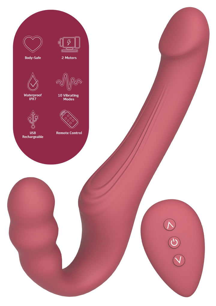 She.E.O Strapless Strap-On Vibrator Roze - productfoto 5 | SIN&LACE