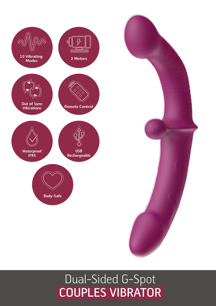 She.E.O Dubbelzijdige G-spot Koppelvibrator Paars - productfoto 7 | SIN&LACE