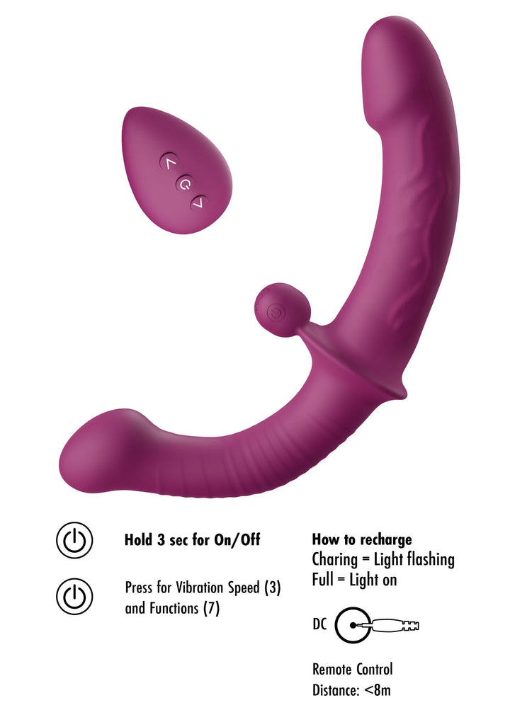 She.E.O Dubbelzijdige G-spot Koppelvibrator Paars - productfoto 8 | SIN&LACE