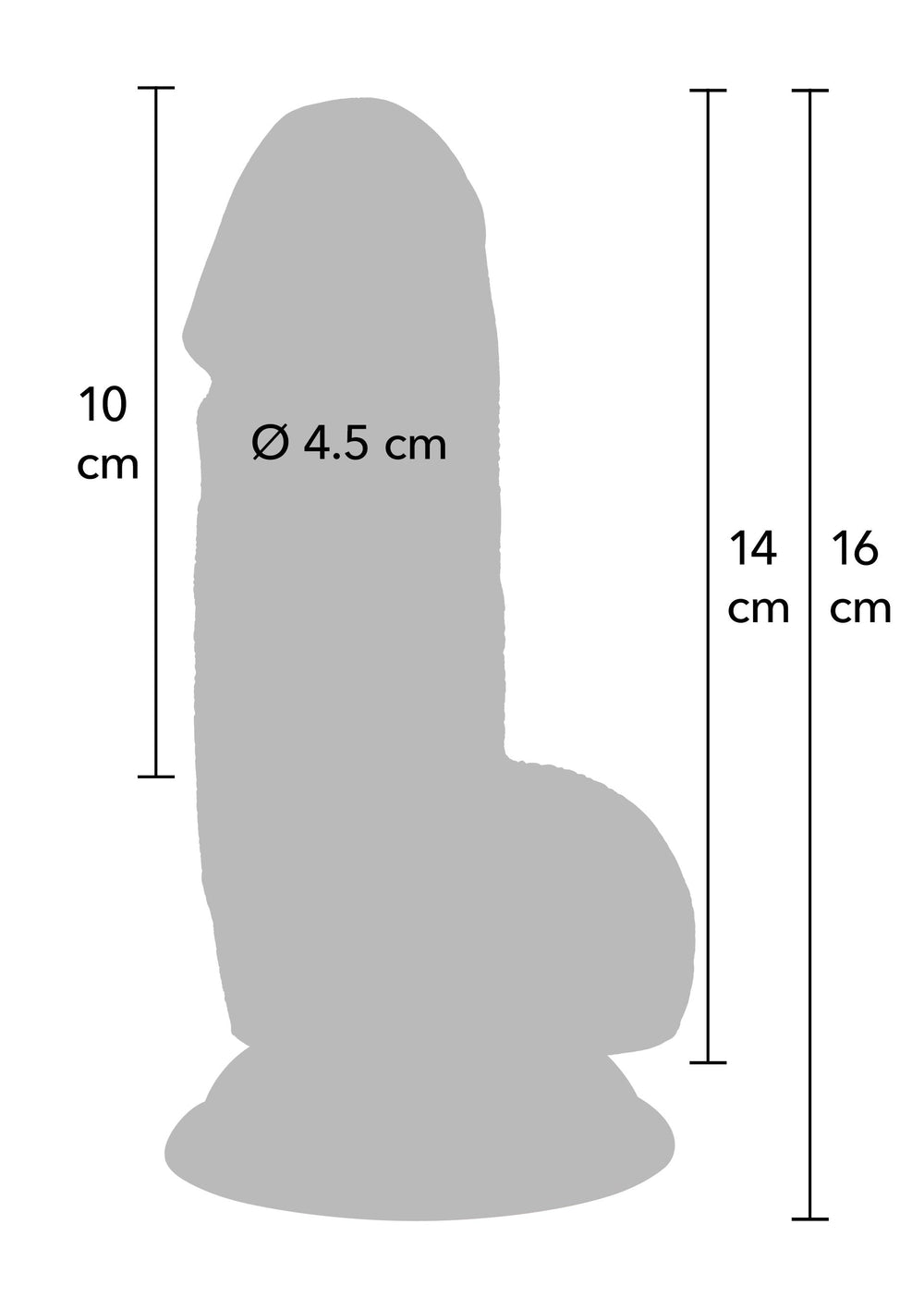 Realistic Dildo PVC 14 cm - Huidskleur - afbeelding 2