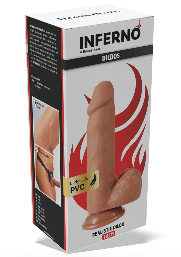 Realistic Dildo PVC 16 cm - Huidskleur - afbeelding 3